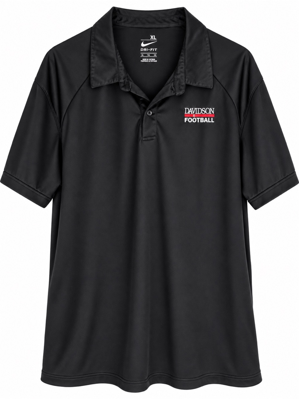 Nike Team FitDry Davidson Football Black Polo Shirt Men’s XL Embroidered